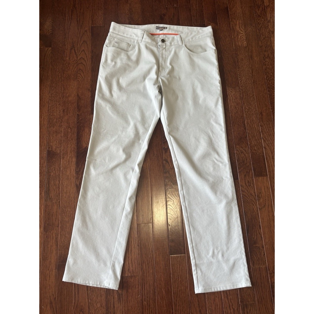 Peter Millar Pants Mens 35x32 Gray Crown EB66 Performance Chino Trouser